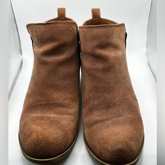 Lucky Brand Basel Suede Flat Bootie in light brown - Picture 9 of 15